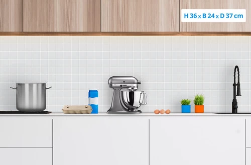 KitchenAid Artisan Mixer 5KSM125 Contourzilver + Pastaroller En -snijderset (3-delig) 5 KitchenAid Artisan Mixer 5KSM125 Contourzilver + Pastaroller En -snijderset (3-delig) - Afbeelding 3